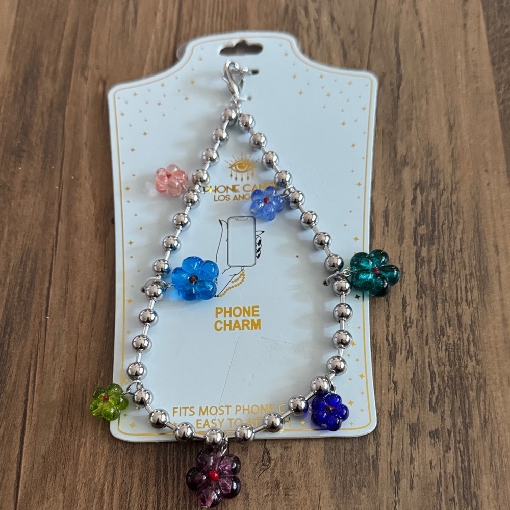 Colorful Flower Phone Charm